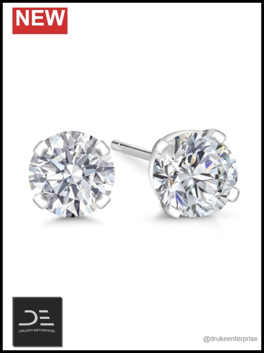 14K Gold Lab Diamond Stud Earrings E-F VS1-VS2 Halo